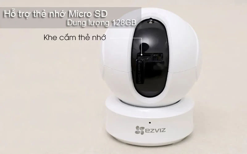 Ezviz C6CN CS-CV246 thiết kế cho phép lắp thẻ nhớ 128GB
