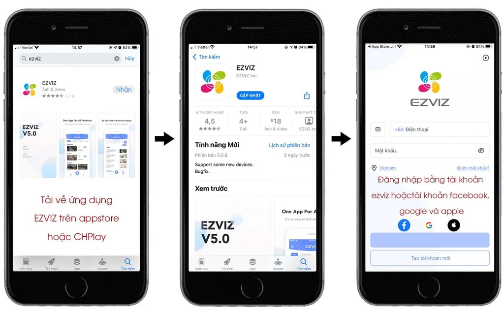 Cách cài đặt và sử dụng app camera Ezviz