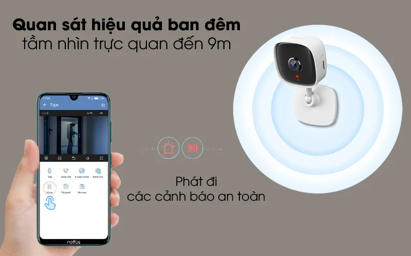 Tp-Link Tapo C100 độ phân giải cao, quan sát ban đêm tốt